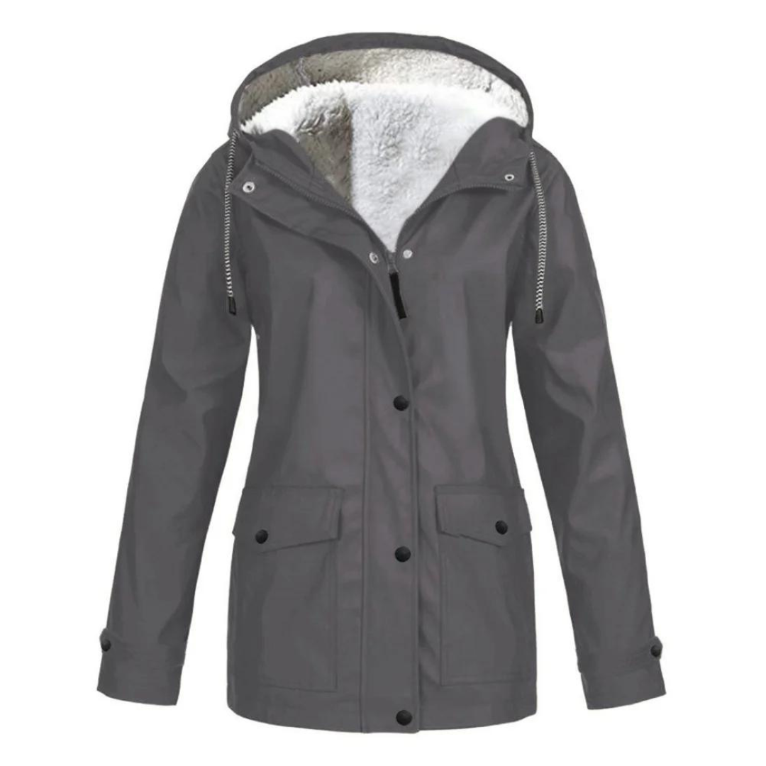 Amberly | Women's Fleece Lined Hooded Windproof Winter Rain Jacket