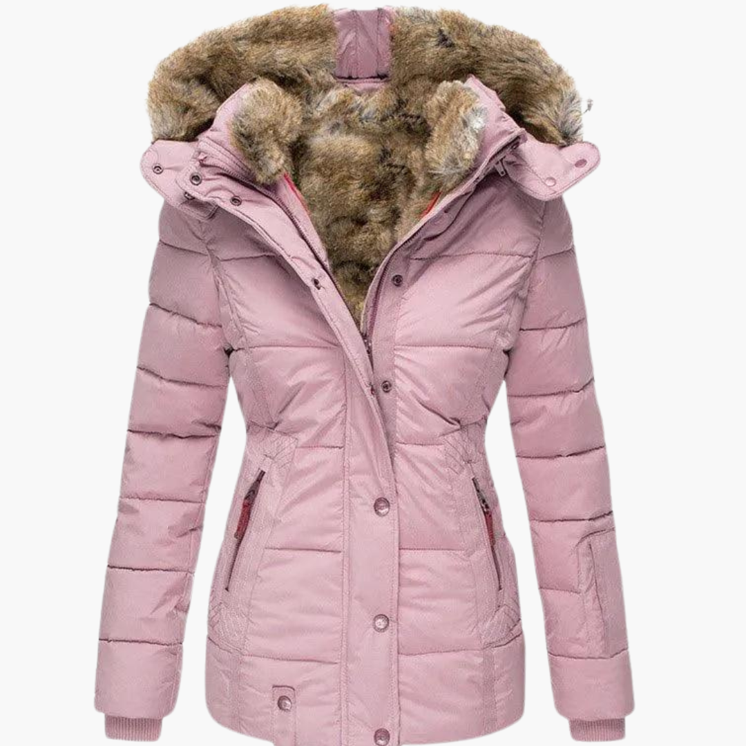 Aspen | Women's Hooded Faux Fur Slim Fit Winter Parka Jacket