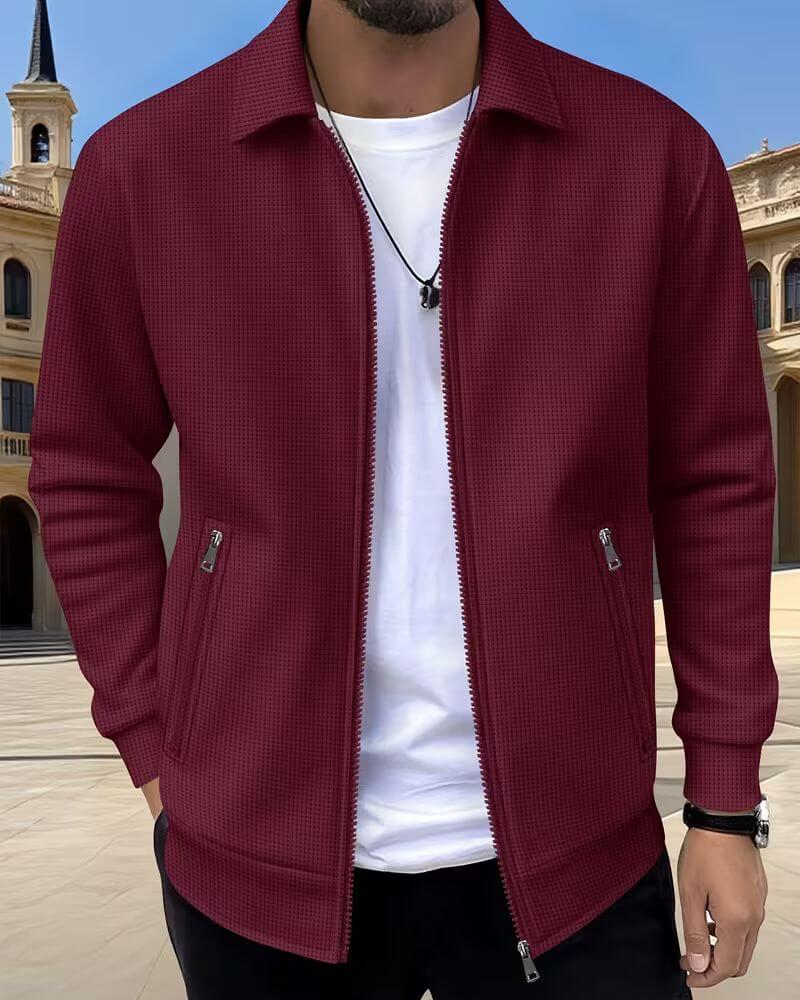 Callahan | Men's Textured Zip-Up Bomber Jacket