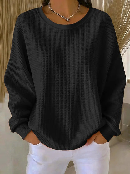 Linnea | Women's Waffle Knit Oversized Long Sleeve Jumper