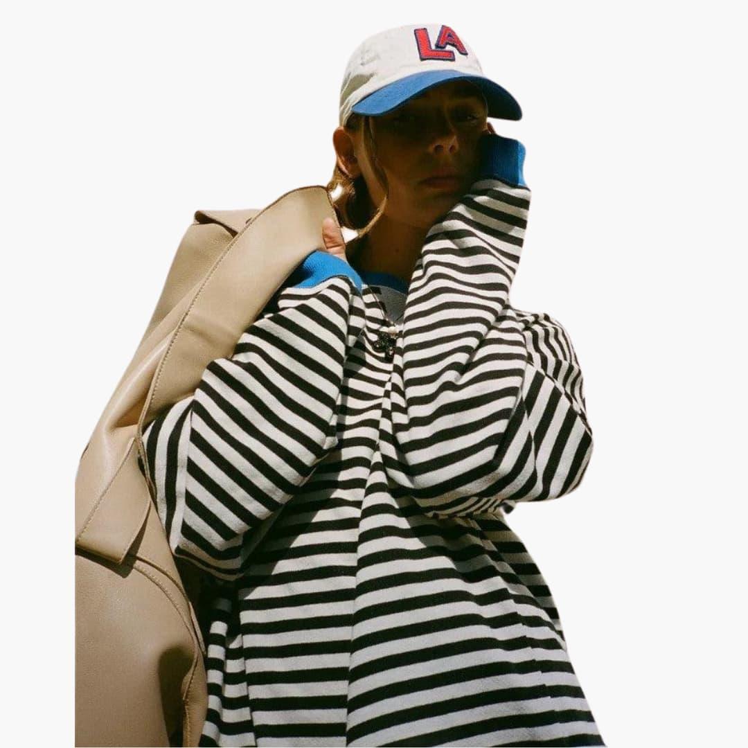Marlowe | Women's Striped Relaxed Long Sleeve Top