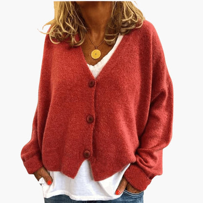 Marlowe | Women's Knitted Button-Up V-Neck Cardigan