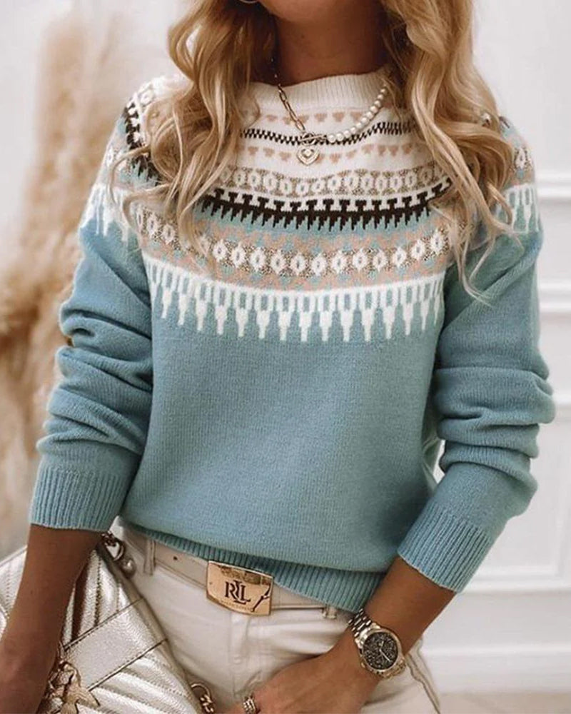 Nordica | Women's Fair Isle Crew Neck Knit Sweater
