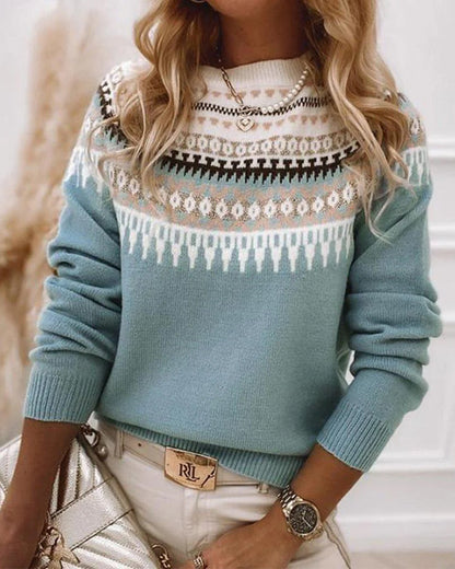 Nordica | Women's Fair Isle Crew Neck Knit Sweater