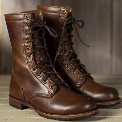 Harper | Women's Lace-Up Leather Combat Ankle Boot