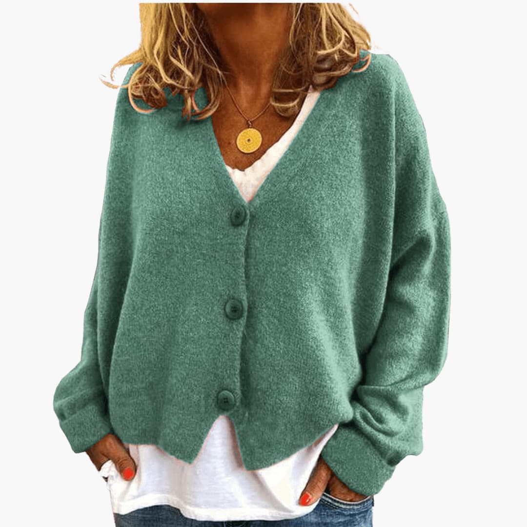 Marlowe | Women's Knitted Button-Up V-Neck Cardigan