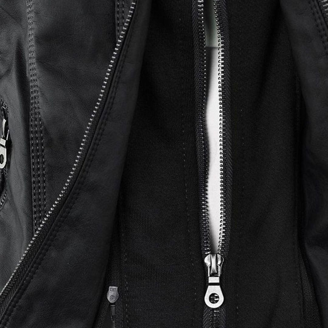 Harlow | Women's Faux Leather Hooded Zip-Up Moto Jacket