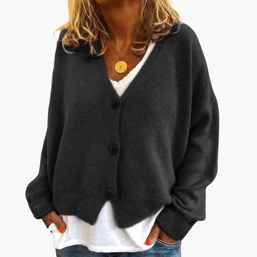 Marlowe | Women's Knitted Button-Up V-Neck Cardigan
