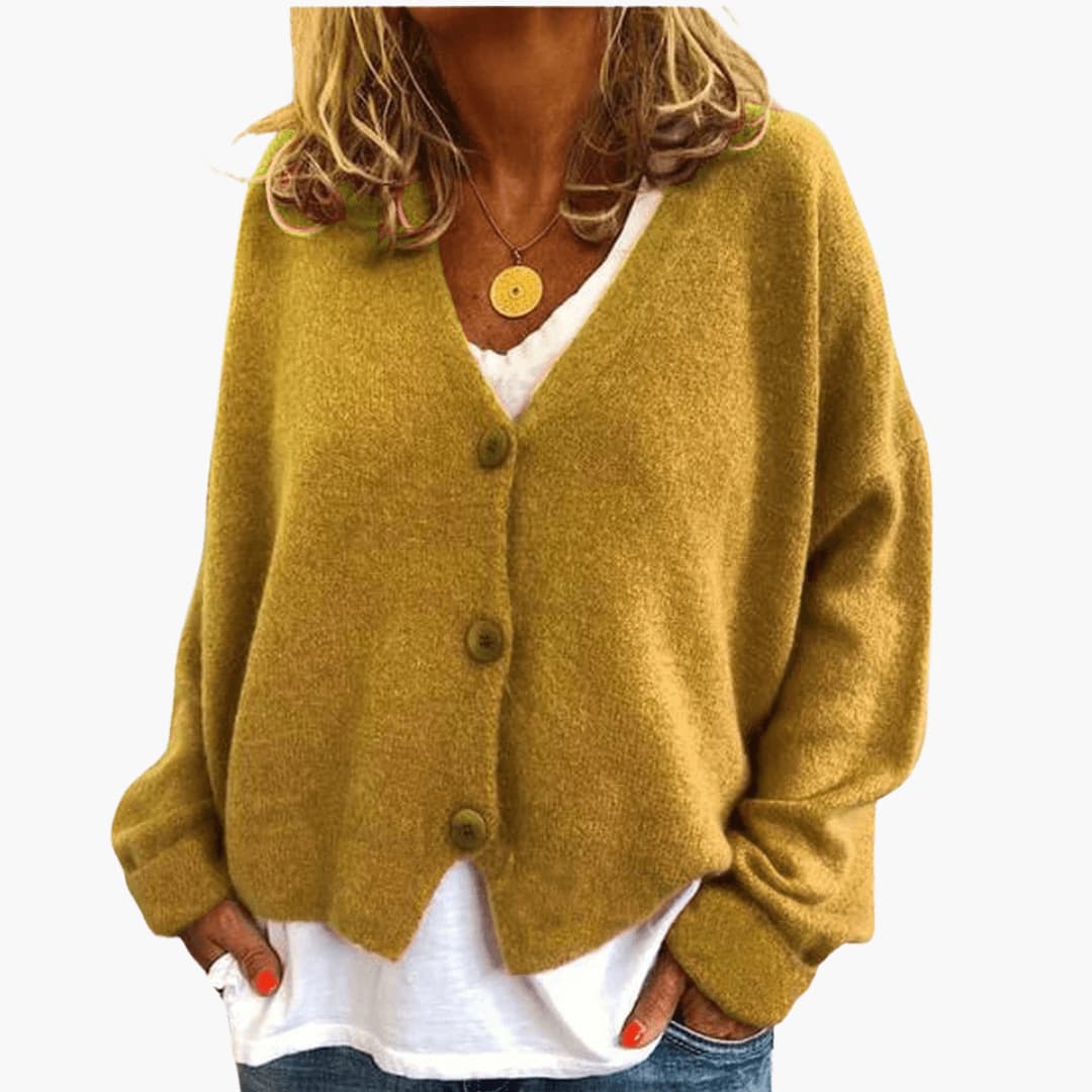 Marlowe | Women's Knitted Button-Up V-Neck Cardigan