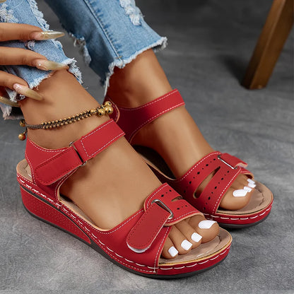 Quinn | Cutout Strap Velcro Ankle Open Toe Orthopedic Walking Sandal