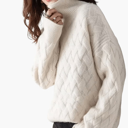 Marlowe | Women's Cozy Turtleneck Cable Knit Oversized Sweater