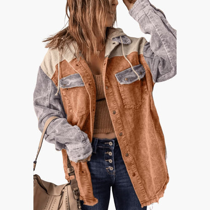 Marlowe | Women's Colorblock Corduroy Button-Up Shacket