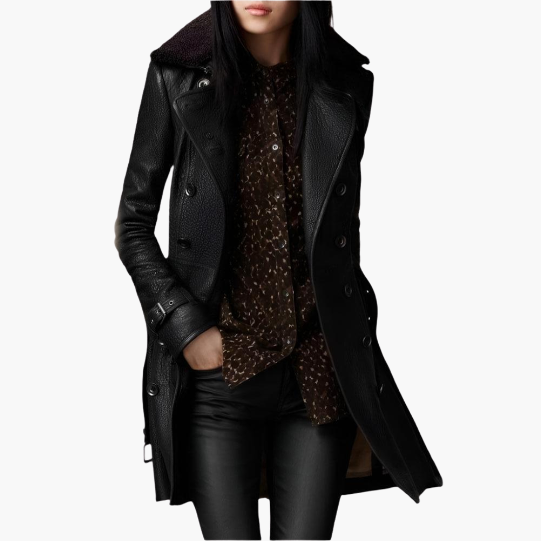 Marlowe | Women's Double-Breasted Belted Longline Trench Coat
