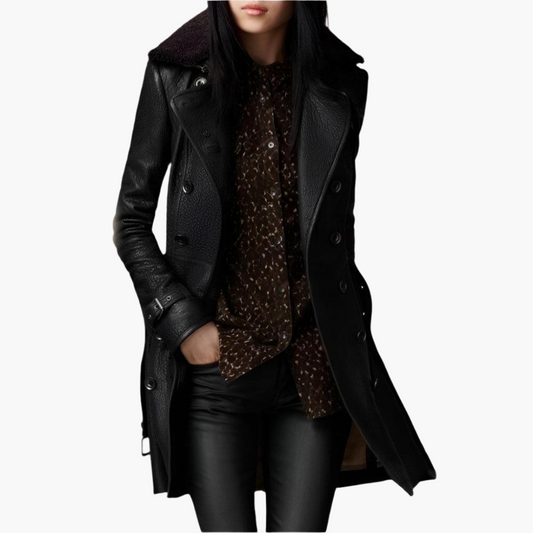 Marlowe | Women's Double-Breasted Belted Longline Trench Coat