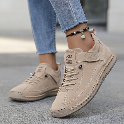 Tamsin | Women's Stitch Detail Lace Up Comfortable Flat Sneaker