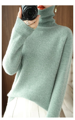Elowen | Women's Cozy Relaxed Fit Turtleneck Sweater
