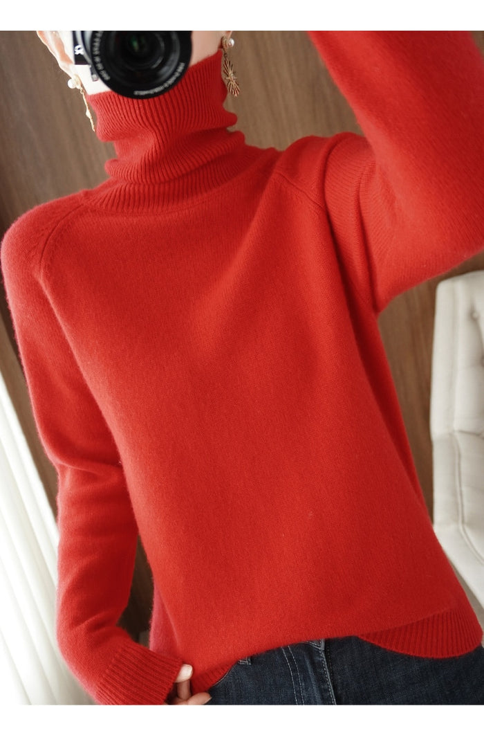 Elowen | Women's Cozy Relaxed Fit Turtleneck Sweater