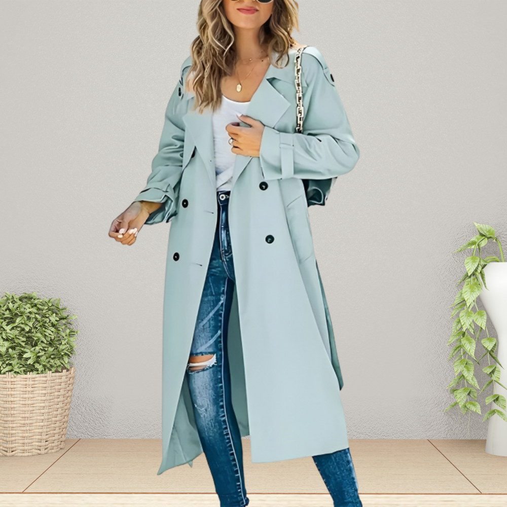 Elodra | Women's Mid-Season Double-Breasted Trench Coat