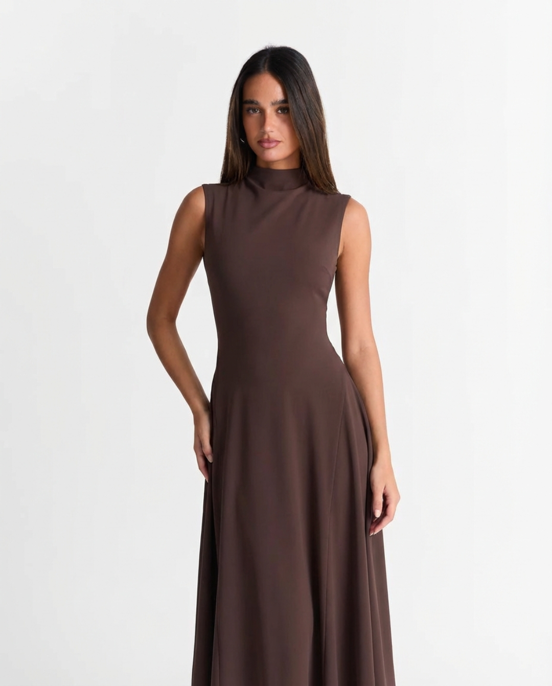 Grace | Sleeveless Flared A-Line Midi Wedding Guest Dress