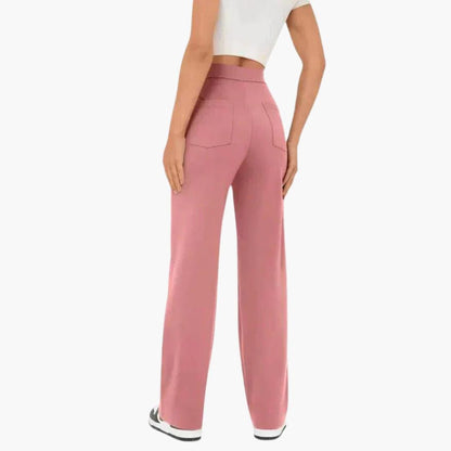 Marlowe | Women's High Waisted Wide Leg Patch Pocket Trousers