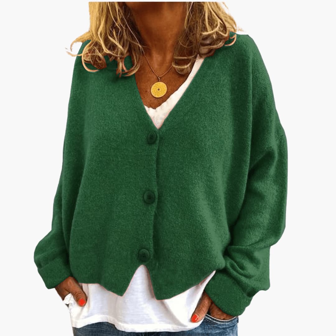 Marlowe | Women's Knitted Button-Up V-Neck Cardigan