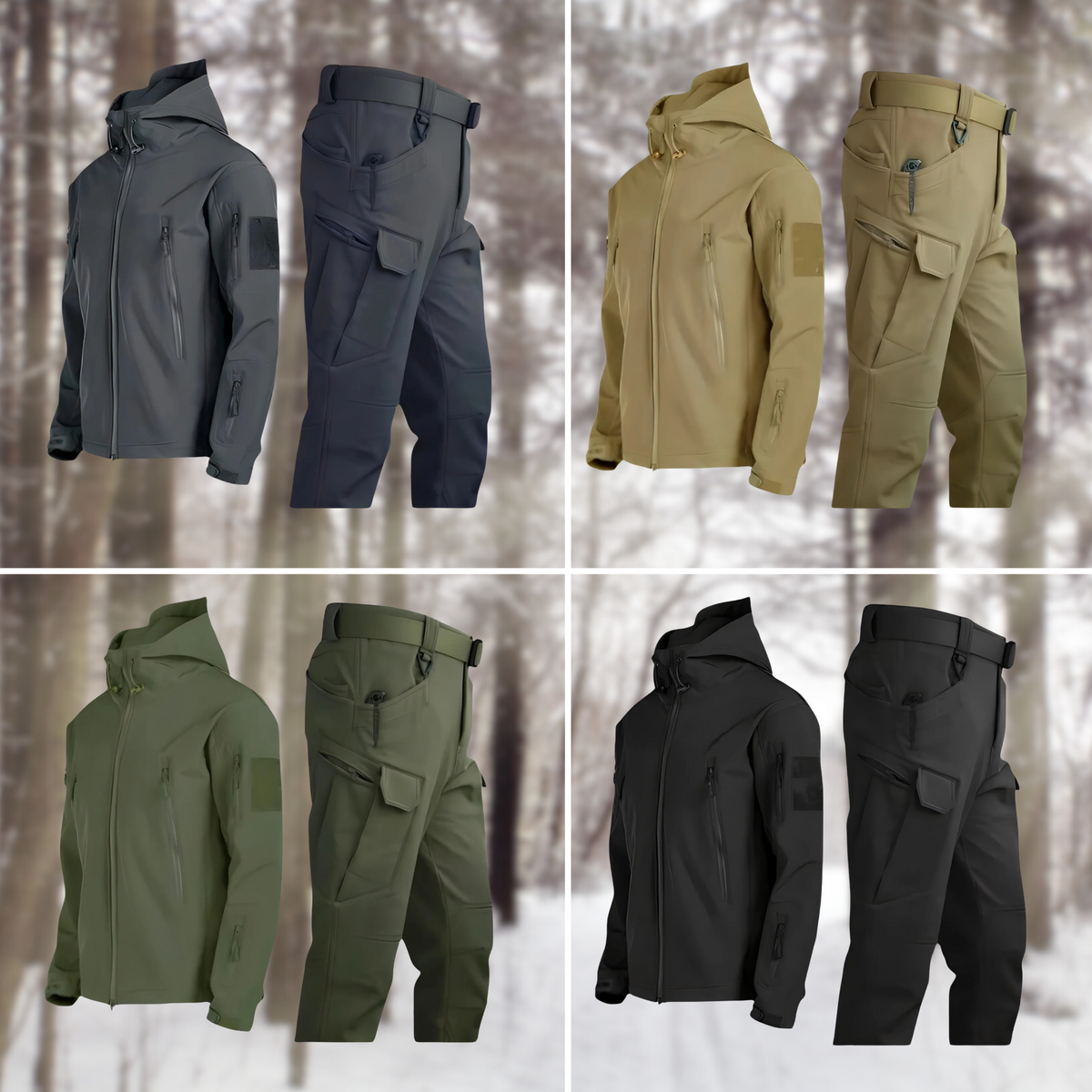 Ridgeline | Men's Tactical Hooded Softshell Outdoor Jacket and Pants Set