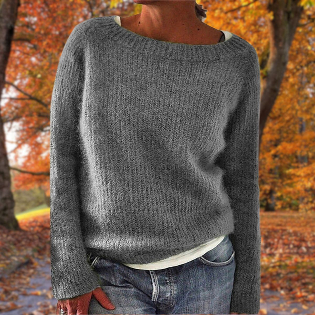 Marlowe | Women's Loose Knit Relaxed Fit Long Sleeve Sweater