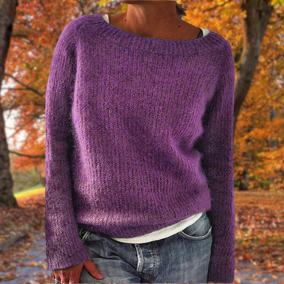Marlowe | Women's Loose Knit Relaxed Fit Long Sleeve Sweater
