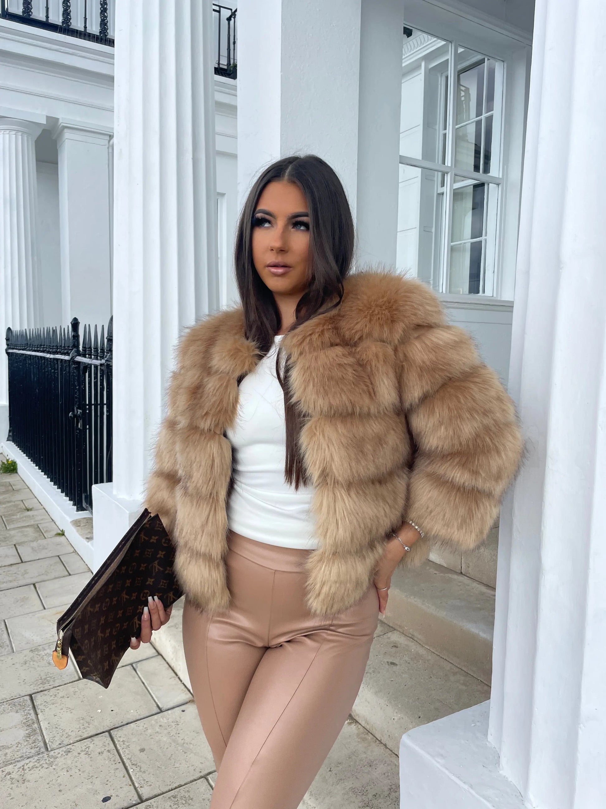 Talia | Women's Faux Fur Cropped Winter Jacket Coat