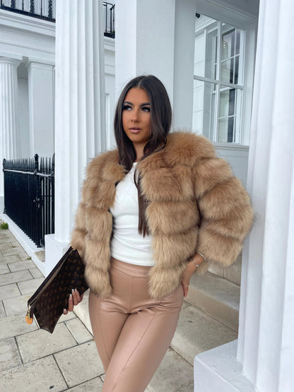 Talia | Women's Faux Fur Cropped Winter Jacket Coat