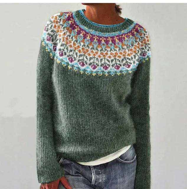 Ingrid | Women's Nordic Fair Isle Colourful Knit Sweater