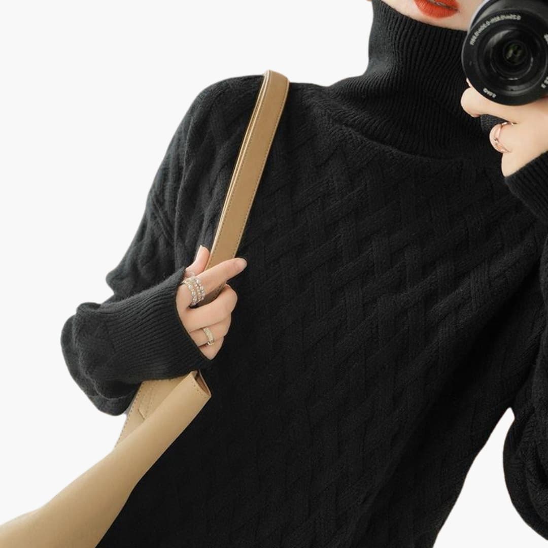 Marlowe | Women's Cozy Turtleneck Cable Knit Oversized Sweater