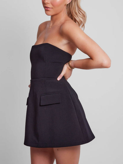 Muse | Women's Strapless Tailored Cocktail Mini Dress
