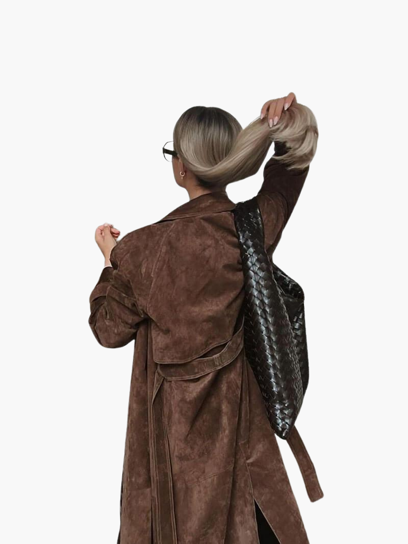 Marlowe | Women's Double-Breasted Belted Longline Trench Coat