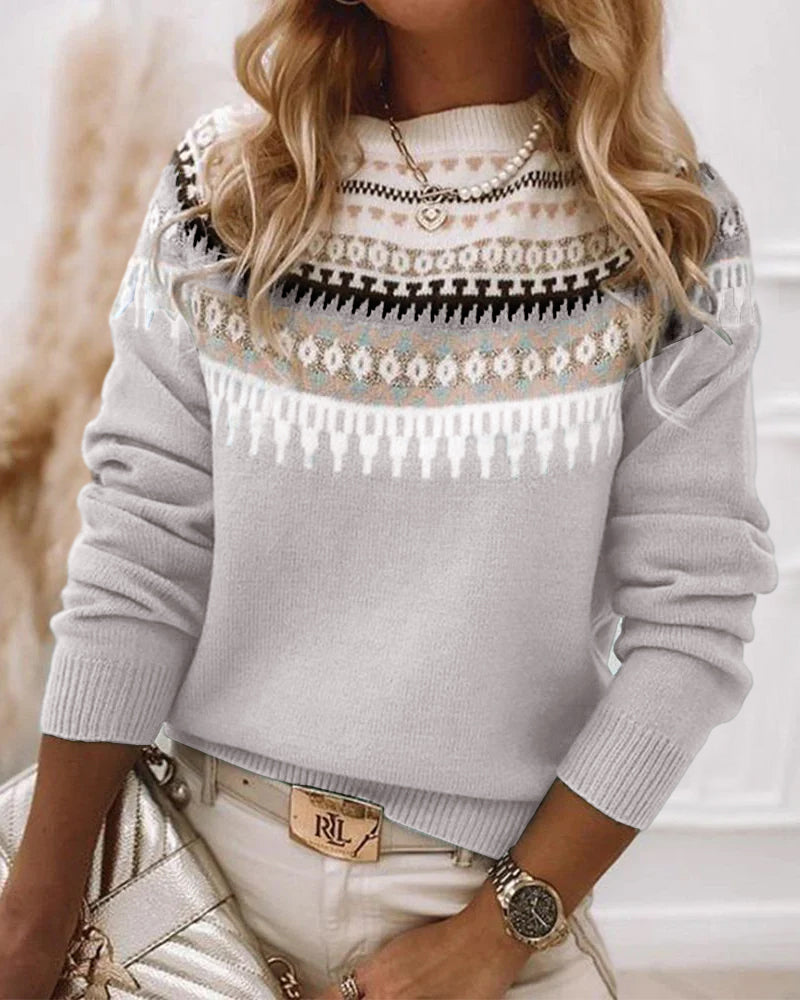 Nordica | Women's Fair Isle Crew Neck Knit Sweater