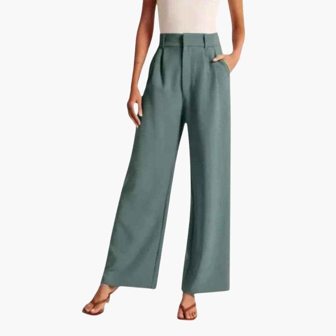 Marlowe | Women's High-Waisted Wide-Leg Pleated Trouser