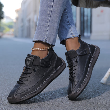 Tamsin | Women's Stitch Detail Lace Up Comfortable Flat Sneaker