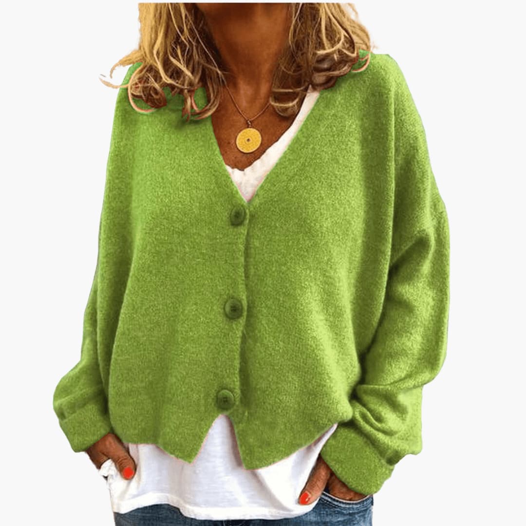 Marlowe | Women's Knitted Button-Up V-Neck Cardigan