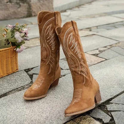 Marlowetha | Women's Embroidered Western Knee High Cowboy Boot