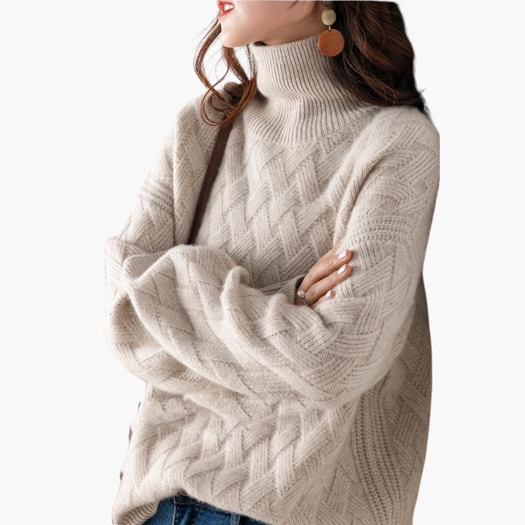 Marlowe | Women's Cozy Turtleneck Cable Knit Oversized Sweater