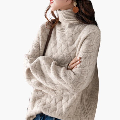 Marlowe | Women's Cozy Turtleneck Cable Knit Oversized Sweater