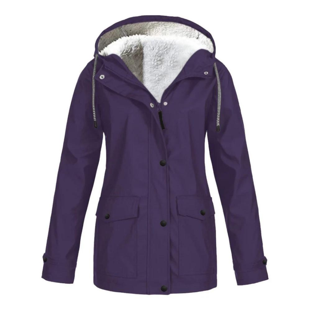 Amberly | Women's Fleece Lined Hooded Windproof Winter Rain Jacket