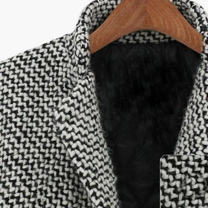 Marlowe | Women's Longline Tailored Herringbone Wool Blend Coat