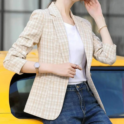 Rhian | Women's Striped Single-Button Tailored Blazer