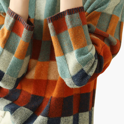 Marisol | Women's Colorblock Turtleneck Relaxed Fit Sweater