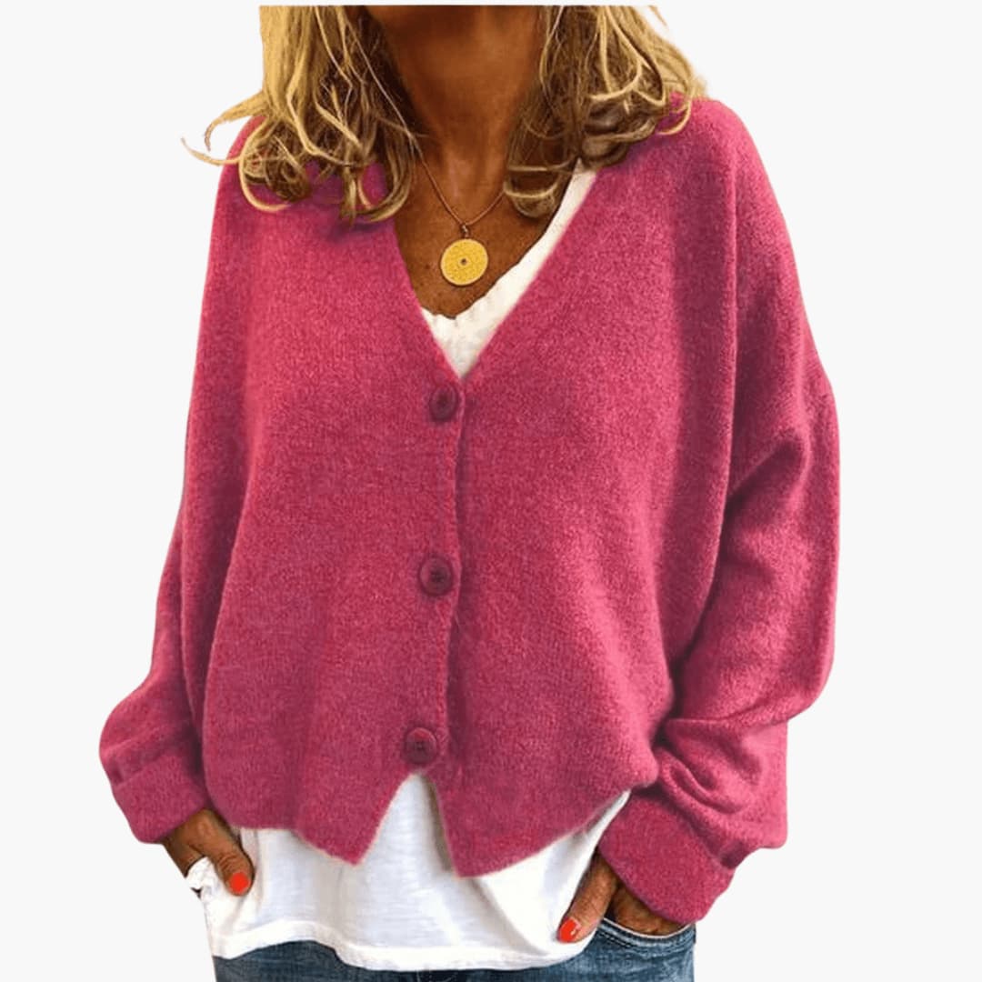 Marlowe | Women's Knitted Button-Up V-Neck Cardigan
