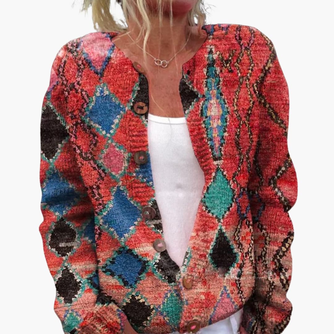 Marisol | Women's Floral Knit Button-Up Cardigan