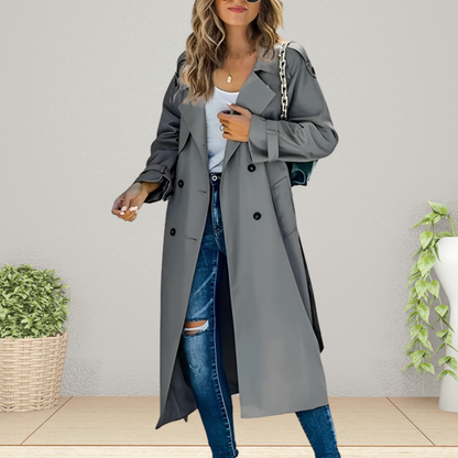 Elodra | Women's Mid-Season Double-Breasted Trench Coat