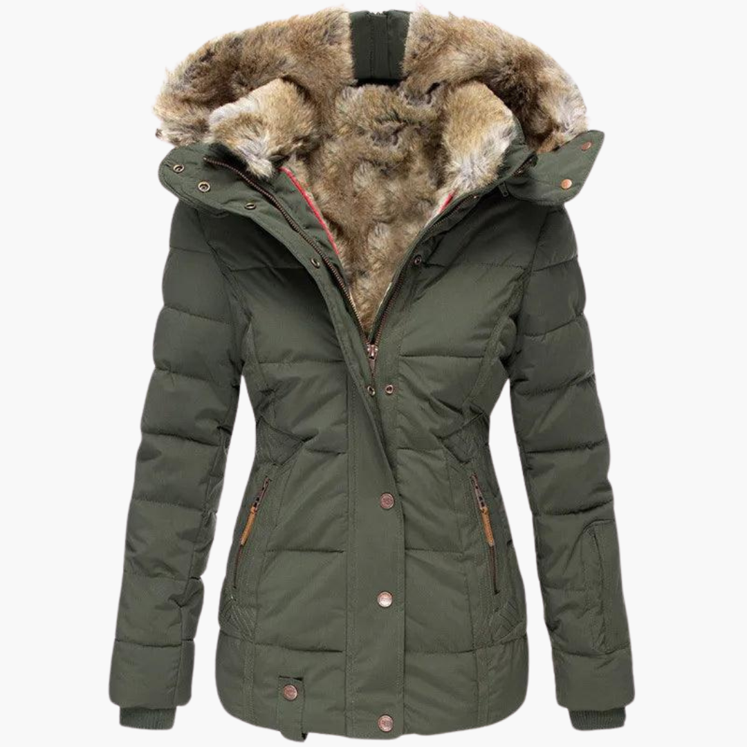 Aspen | Women's Hooded Faux Fur Slim Fit Winter Parka Jacket