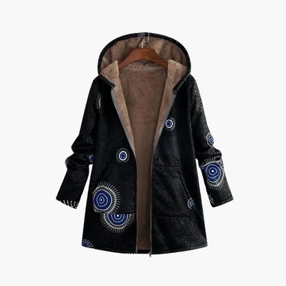 Marisol | Women's Hooded Sherpa-Lined Boho Print Winter Jacket